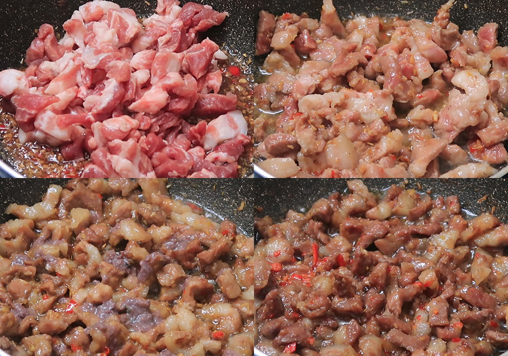 Các bước làm thịt chưng mắm tôm