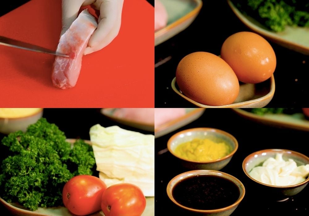 Nguyên liệu làm thịt heo chiên xù kiểu Nhật