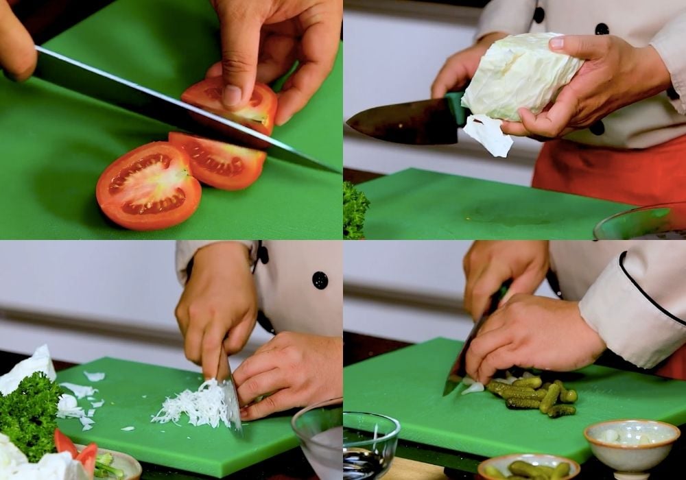 Chuẩn bị rau sống ăn kèm