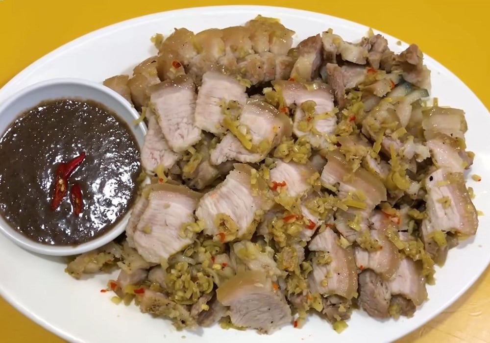 Thịt heo hấp sả