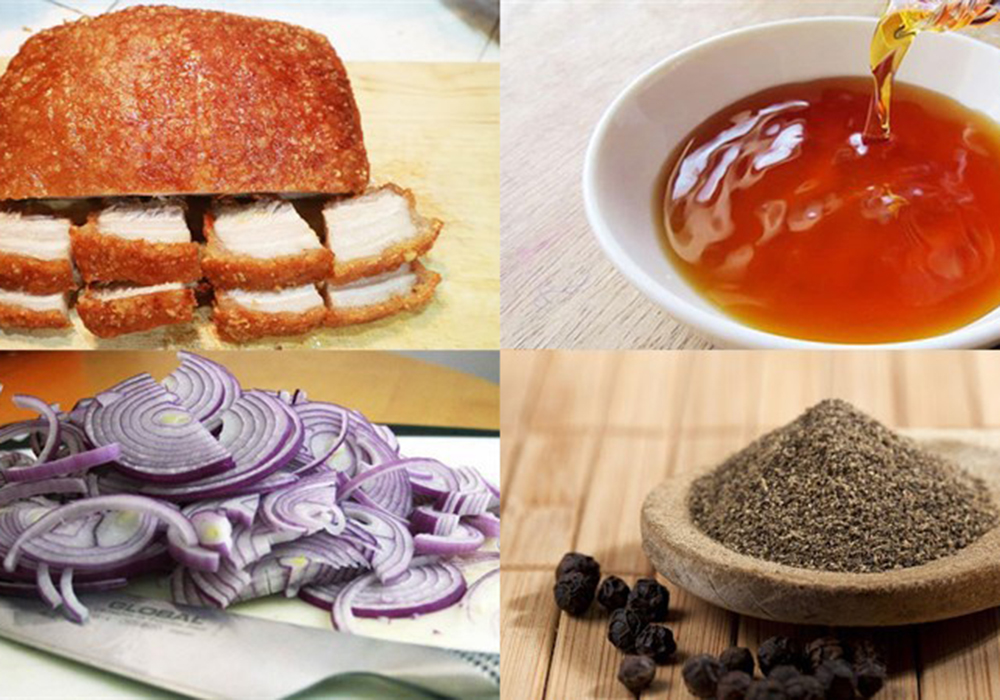 Nguyên liệu làm thịt heo quay kho tiêu
