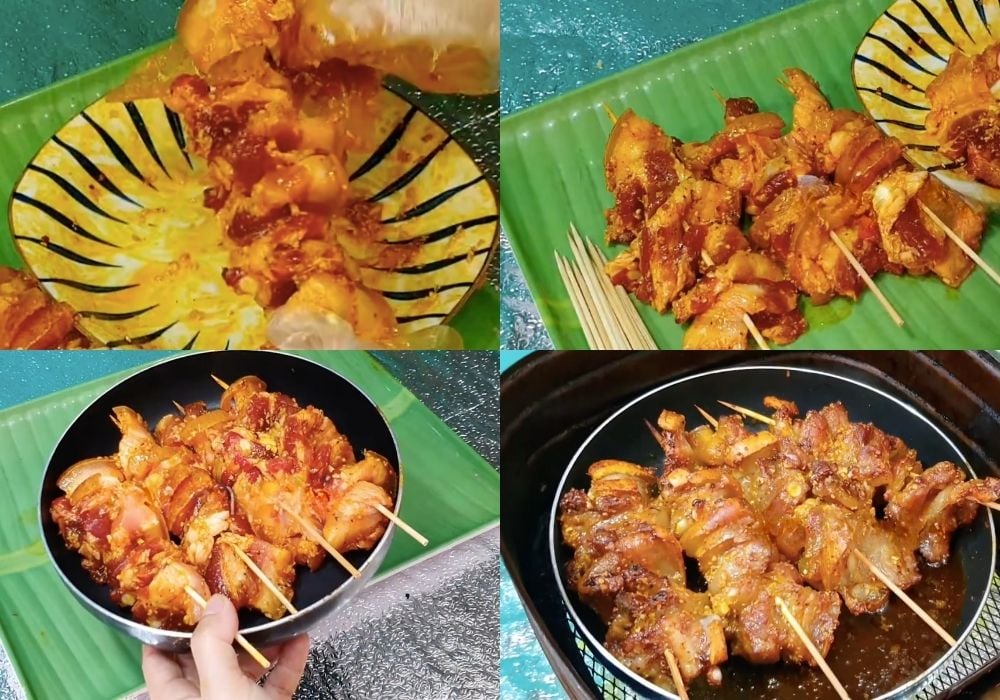 Xiên và nướng thịt