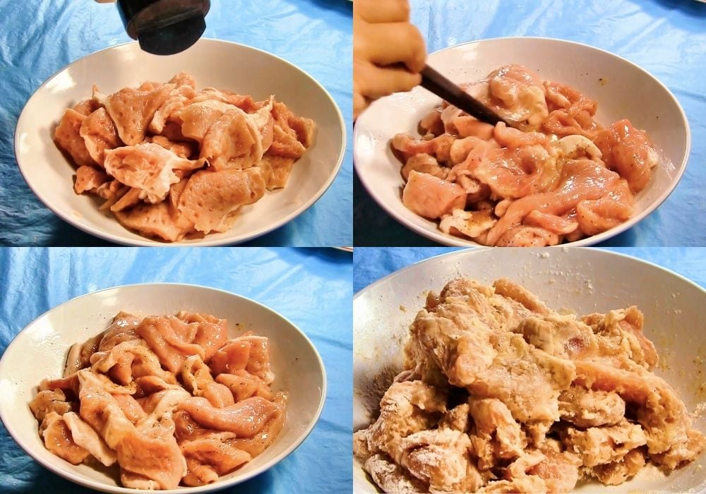 Ướp và áo bột thịt heo