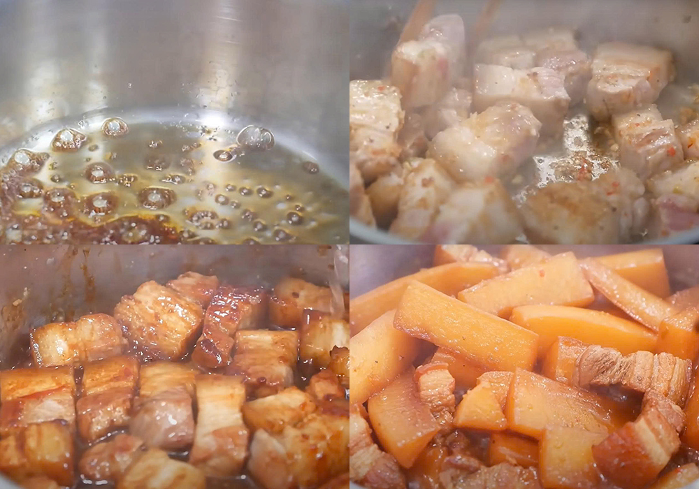 Các bước làm thịt kho củ cải tươi