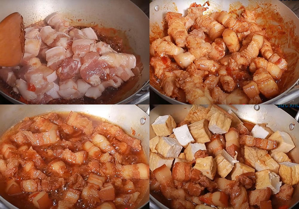 Các bước làm thịt kho đậu hũ