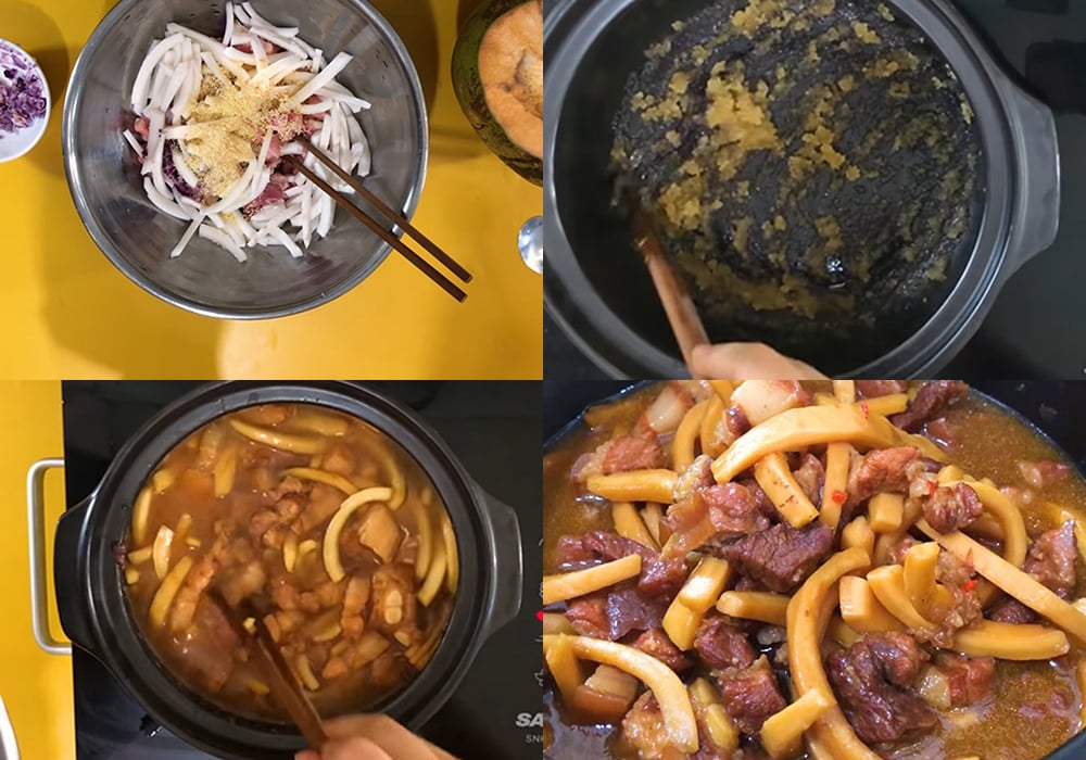 Các bước làm thịt kho dừa