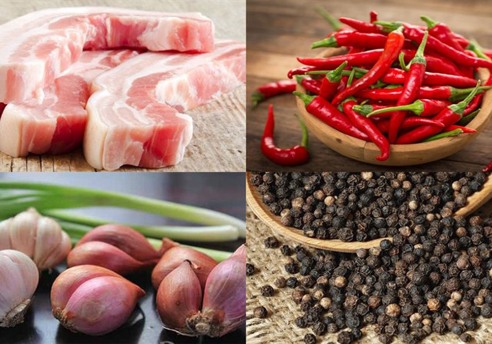 Nguyên liệu làm thịt kho tiêu