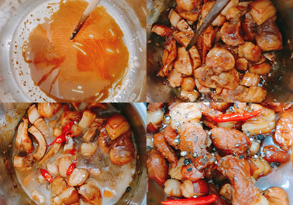 Các bước làm thịt kho tiêu