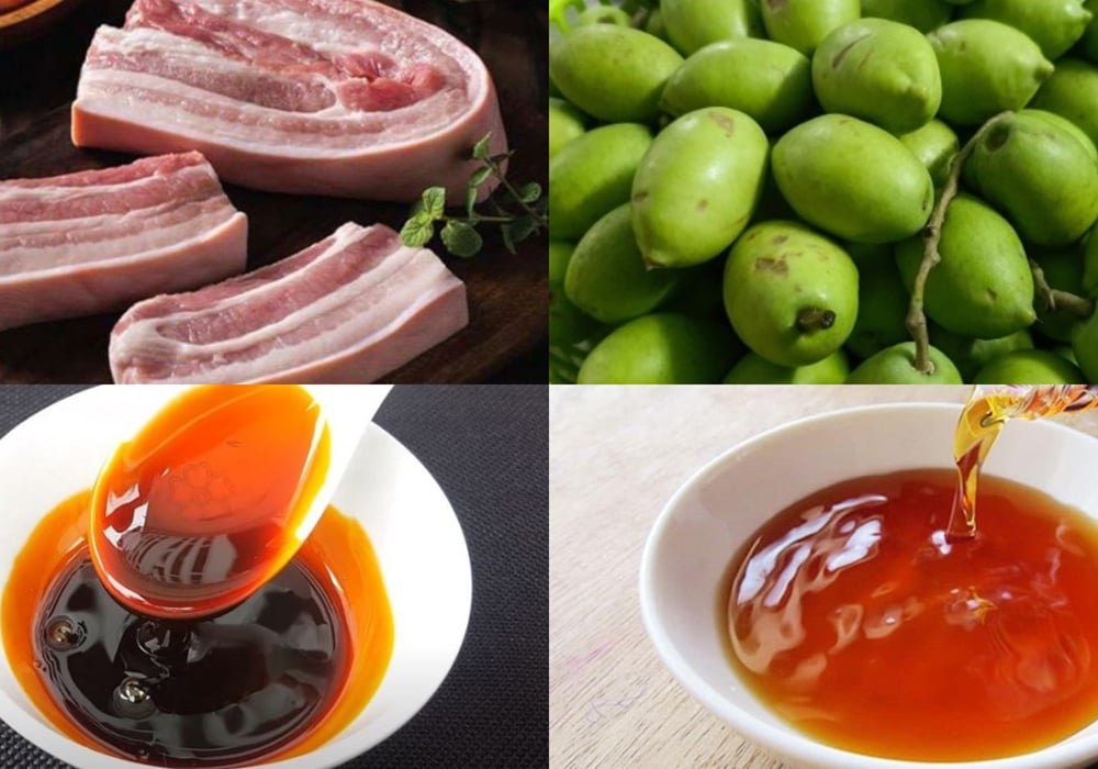 Nguyên liệu làm thịt kho trám xanh