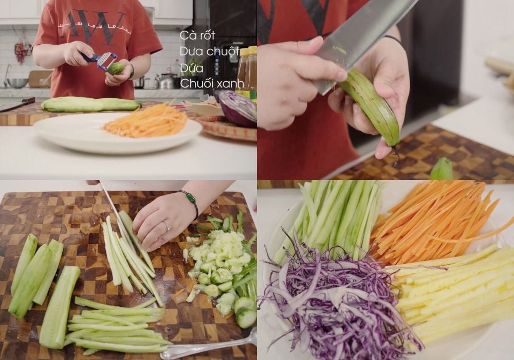 Sơ chế các nguyên liệu cuốn kèm