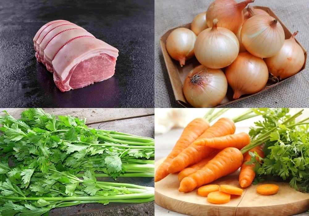 Nguyên liệu làm thịt xào hành tây cà rốt