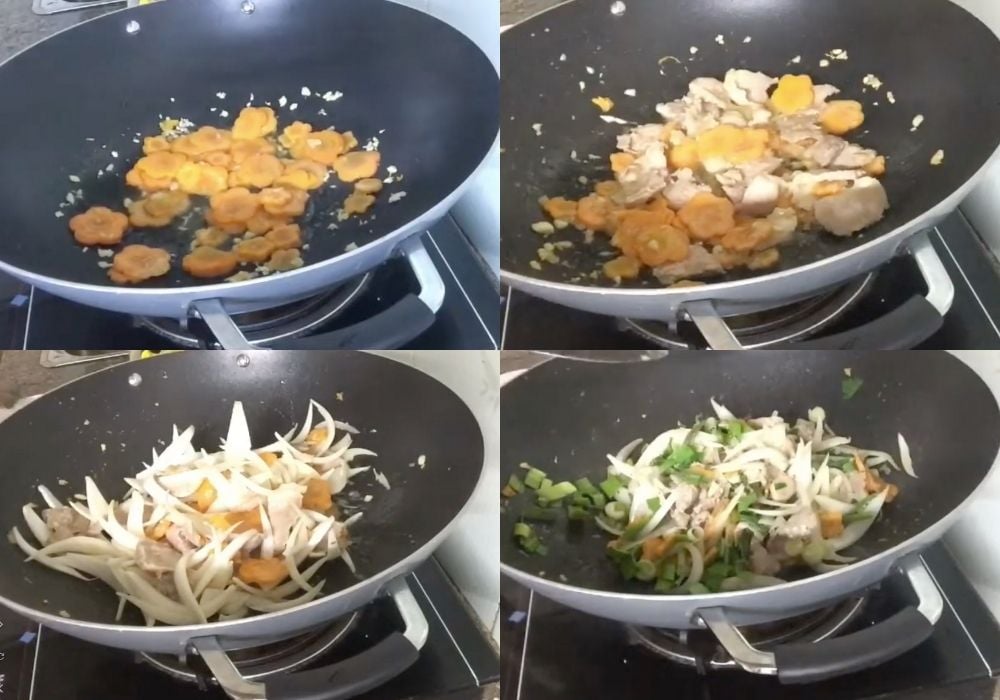 Xào cà rốt và thịt