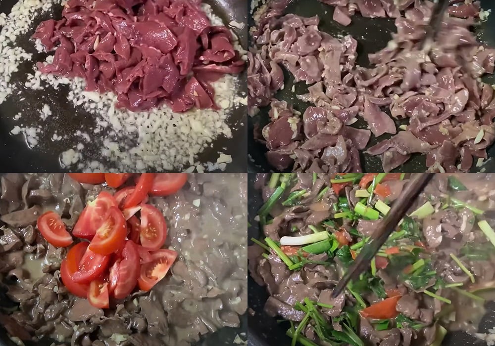 Các bước làm tim bò xào