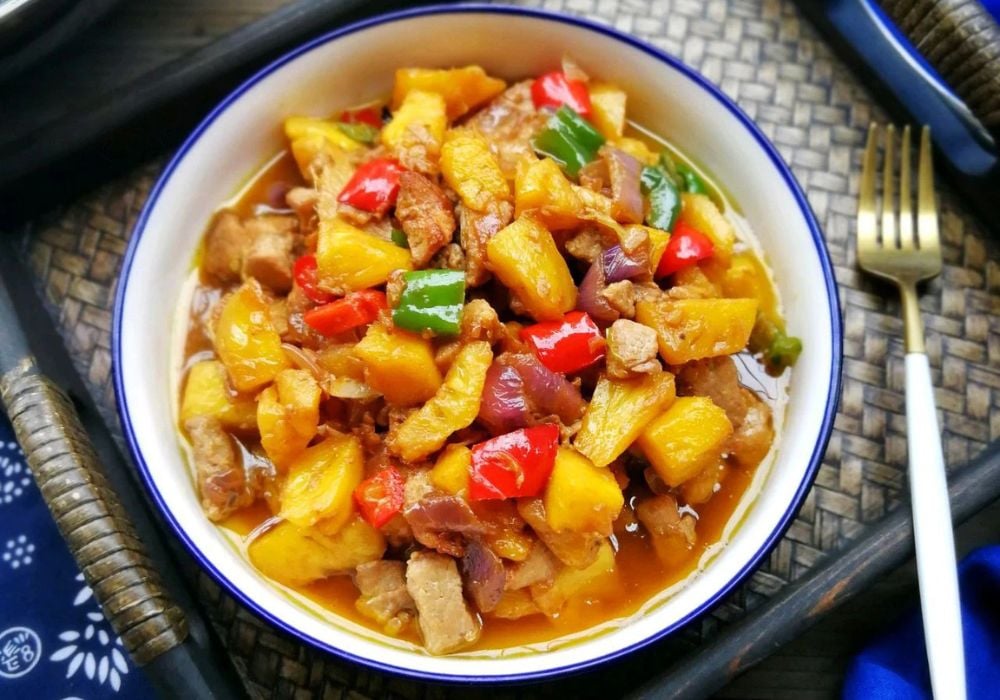 Thịt heo xào dứa
