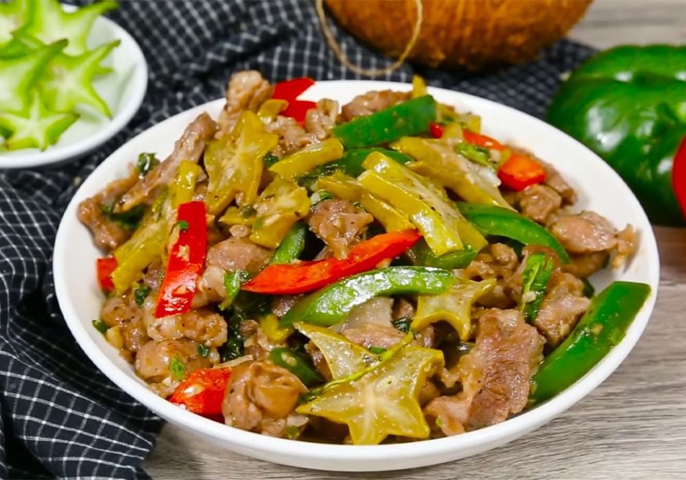 Thịt lợn xào khế