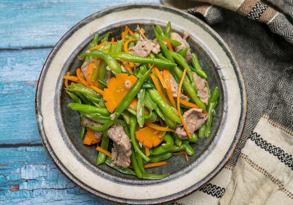Thịt lợn xào đậu que