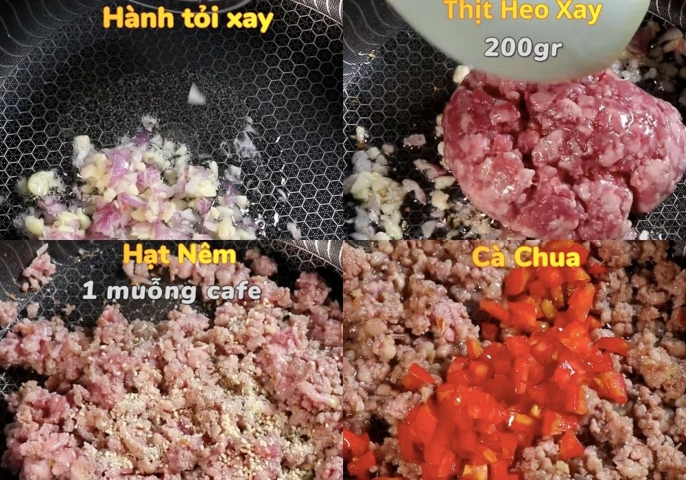 Xào thịt băm cà chua