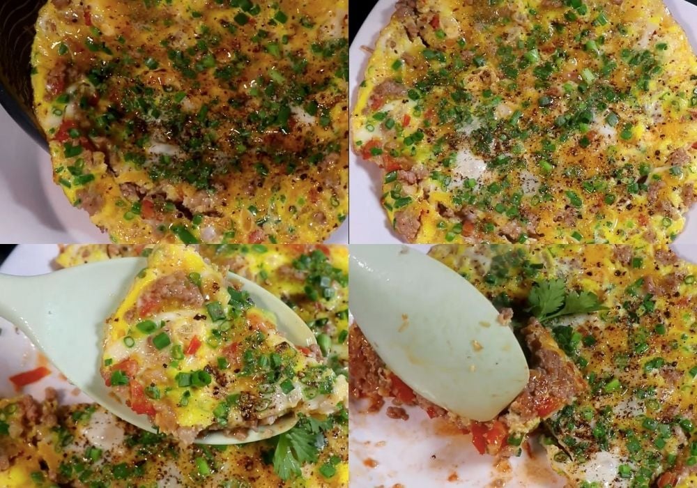 Trứng chiên thịt bằm