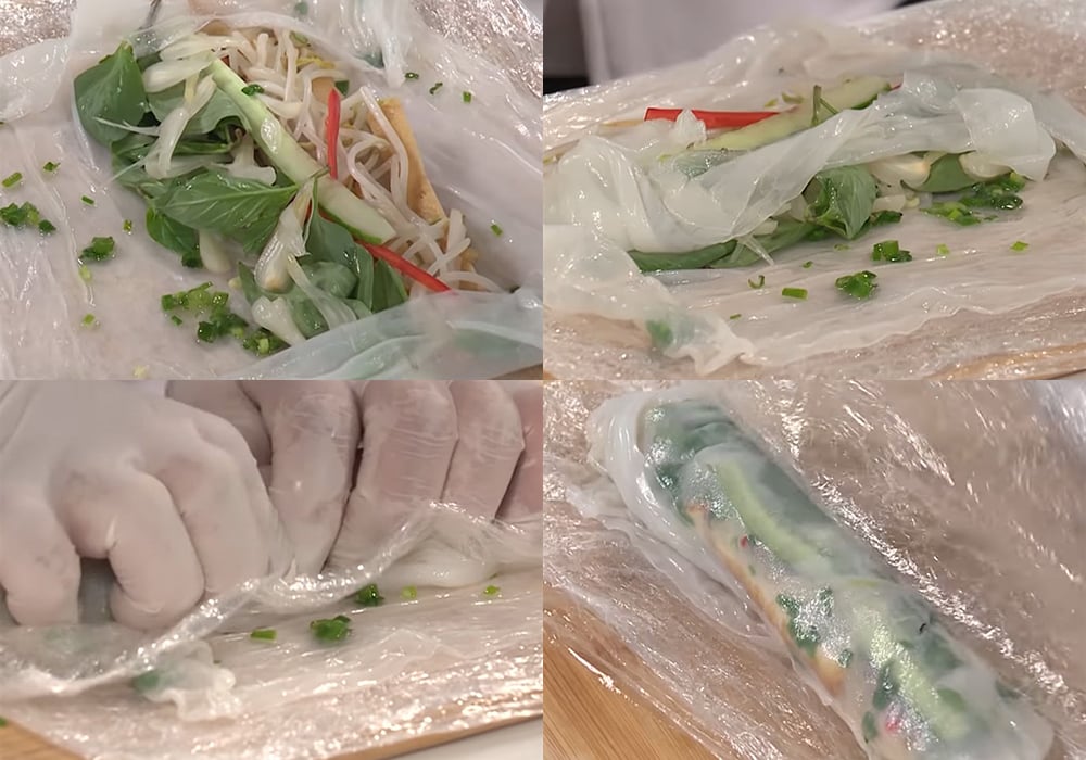 Cách làm phở cuốn chả chiên