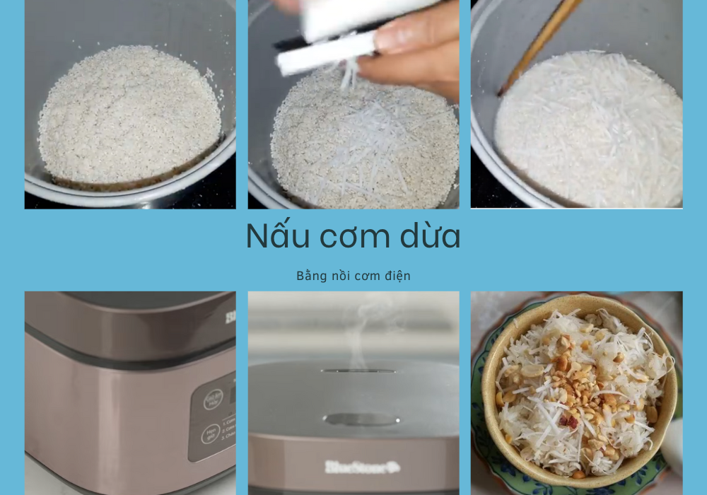 nấu xôi dừng bằng nồi cơm điện