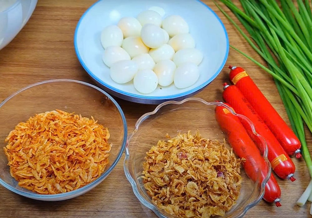 Nguyên liệu làm xôi thịt băm