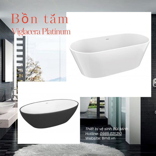Phòng tắm sang trọng với bồn tắm Viglacera Platinum