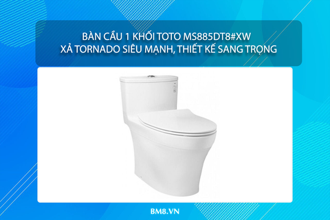 Bàn Cầu 1 Khối TOTO MS885DT8#XW – Xả Tornado Siêu Mạnh, Thiết Kế Sang Trọng