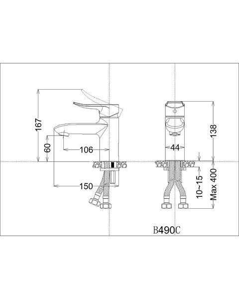 Vòi Lavabo Nóng Lạnh B490CP - Bùi Minh