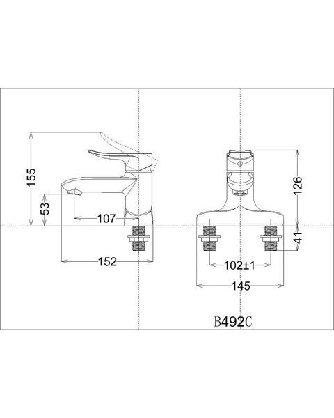 Vòi Lavabo Nóng Lạnh Caesar B492CP - Bùi Minh