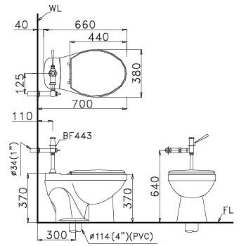 Bản vẽ kỹ thuật bàn cầu Caesar CP1333 - Bùi Minh