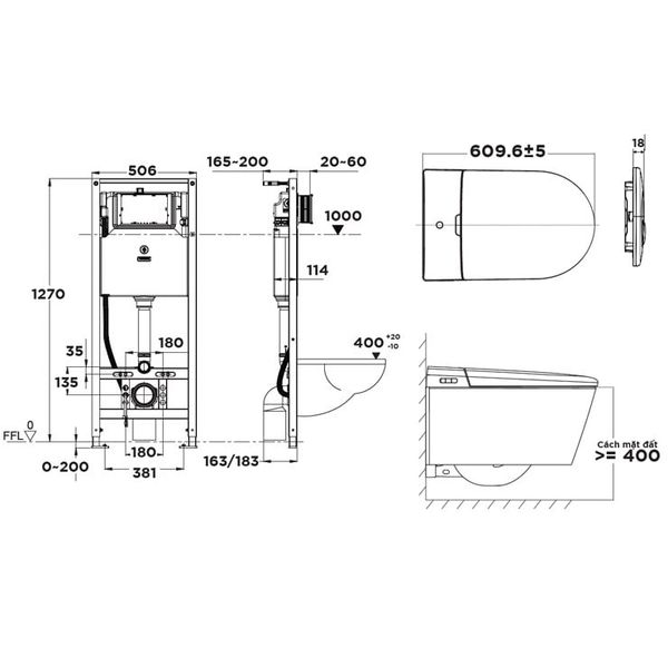 Bồn cầu thông minh American Standard 1073919990 Bùi Minh