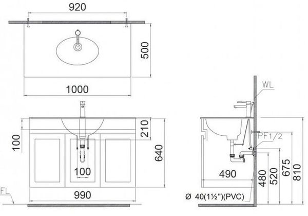 Bộ Tủ Lavabo Caesar Treo Tường LF5028/EH05028ASV - Bùi Minh