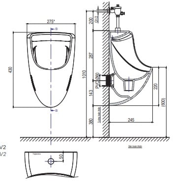 Bản vẽ kỹ thuật Tiểu nam Viglacera TT3 Bùi Minh