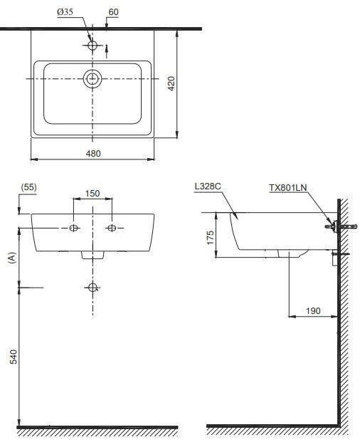 Chậu rửa dương bàn TOTO LT328C#XW - Bùi Minh
