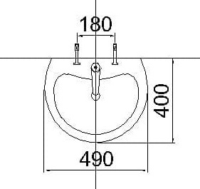 bản vẽ kỹ thuật chậu rửa mặt L2150S
