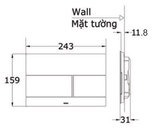 Nắp Đậy Nút Nhấn Xả TOTO MB171M#SS  - Bùi Minh