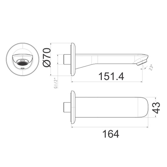 Bản vẽ vòi sen gắn tường American Standard WF-9716