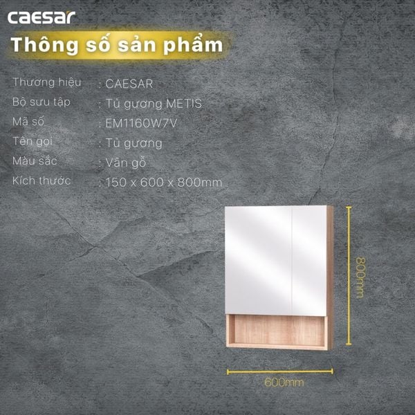 tủ gương treo tường Caesar EM1160W7V - bùi minh