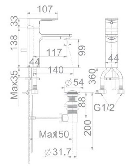 Vòi Lavabo American Standard WF-1301CS Nóng Lạnh Màu Vàng- Bùi Minh