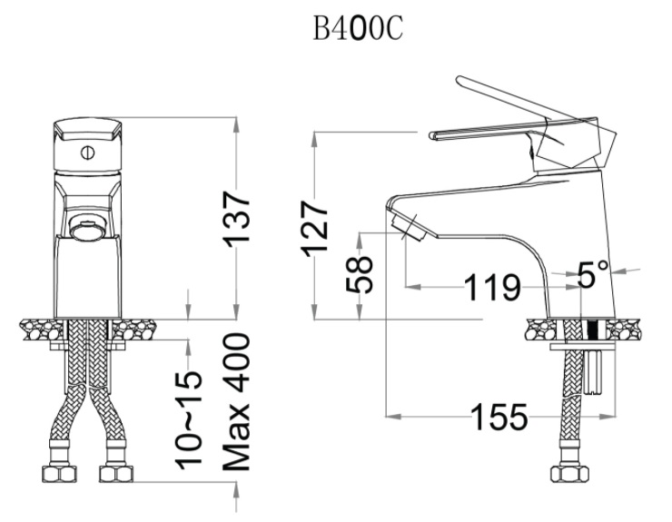 Vòi chậu nóng lạnh Caesar B400CU - Bùi Minh