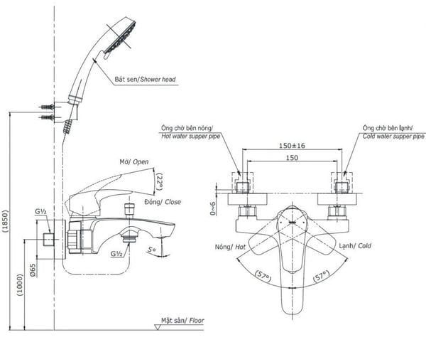 Củ sen tắm Toto TBG09302VA - Bùi Minh