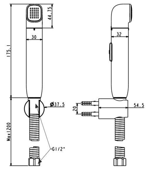 Vòi xịt vệ sinh American Standard WF-TS28MB - Bùi Minh