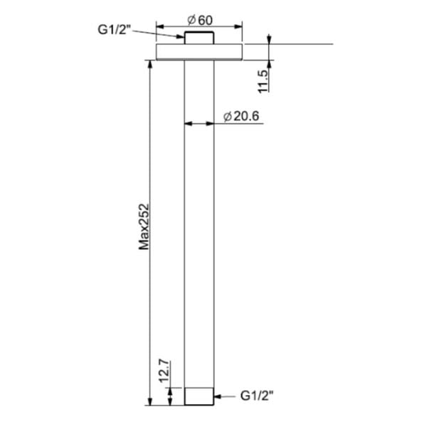 Thanh Nối Đầu Sen American Standard FFAS9908BHG Màu Xám -Bùi Minh