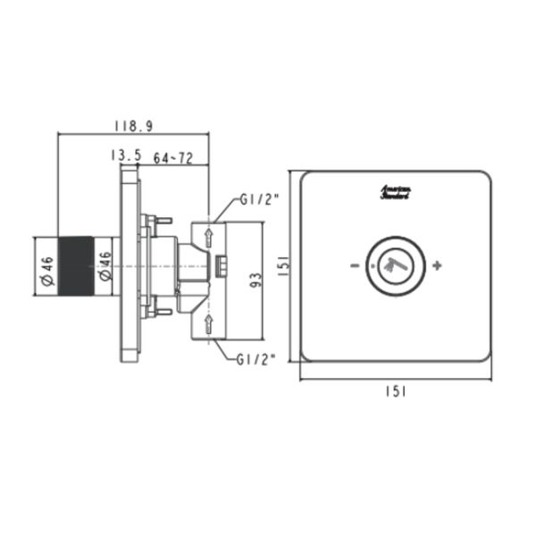 Nút điều chỉnh cho tay sen tắm âm tường American Standard FFAS0925 - Bùi Minh