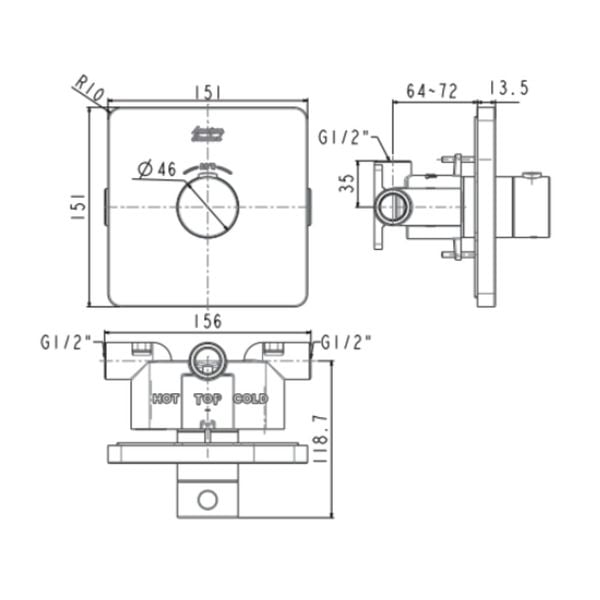 Bộ trộn nhiệt độ âm tường American Standard FFAS0930 - Bùi Minh