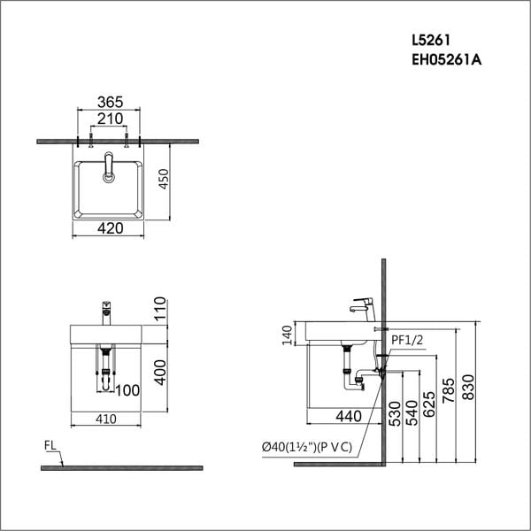 bộ tủ lavabo Caesar LF5261+EH05261ADV - Bùi Minh