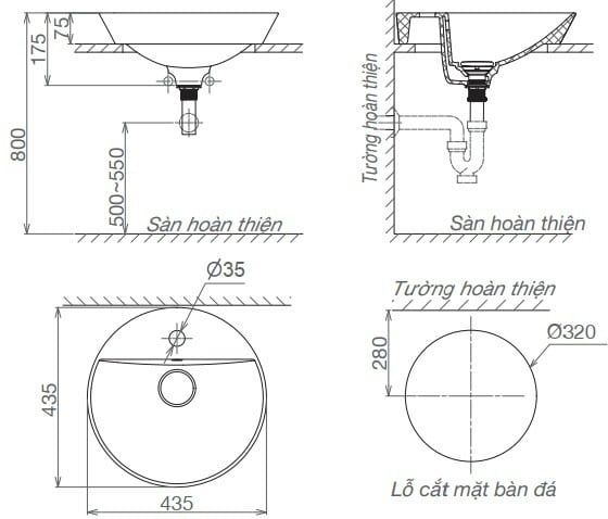 Chậu rửa dương bàn Viglacera V26 - Bùi Minh