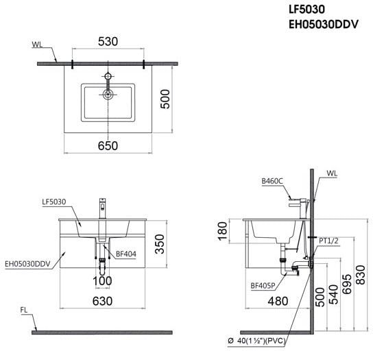 bộ tủ lavabo Caesar LF5030/EH05030DDV - Bùi Minh