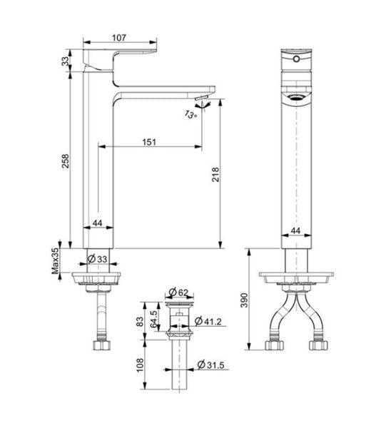 Vòi chậu cổ cao nóng lạnh Acacia Evolution American Standard WF-1302BHG - Bùi Minh