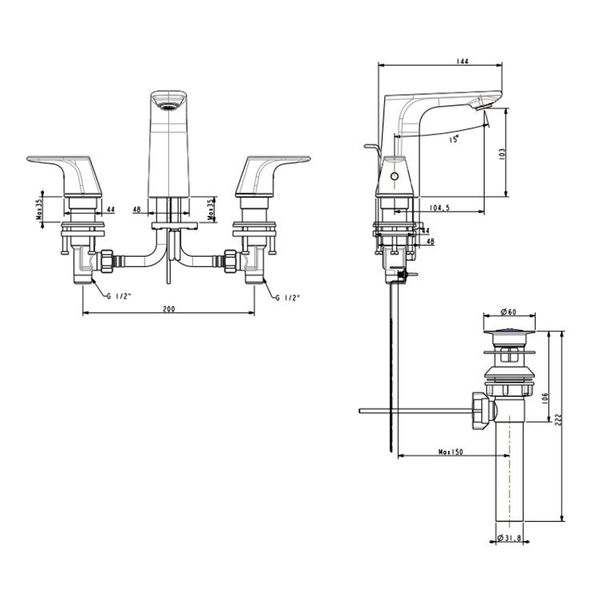 Vòi lavabo nóng lạnh American Standard WF-1703  - Bùi minh